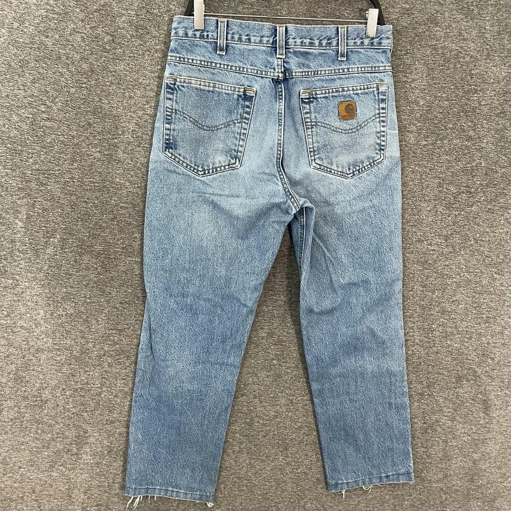 Carhartt B1 DST Jeans Mens 32x30 Blue Traditional Fit Straight Distressed Denim